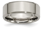 Chisel Titanium Beveled Edge 8mm Brushed And Polished Wedding Band