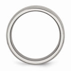 Chisel Titanium Beveled Edge 8mm Brushed And Polished Wedding Band