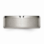 Chisel Titanium Beveled Edge 8mm Brushed And Polished Wedding Band
