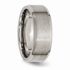 Chisel Titanium Beveled Edge 8mm Brushed And Polished Wedding Band