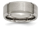 Chisel Titanium Beveled Edge 8mm Brushed And Polished Wedding Band