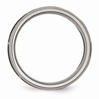 Chisel Titanium Beveled Edge 8mm Laser Design Brushed and Polished Wedding Band