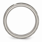 Chisel Titanium Ridged Edge 8mm Laser Design Brushed and Polished Wedding Band