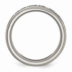 Chisel Titanium Ridged Edge 8mm Laser Design Brushed and Polished Wedding Band