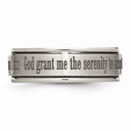 Chisel Titanium Ridged Edge 8mm Laser Design Brushed and Polished Wedding Band