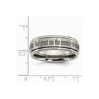 Chisel Titanium Ridged Edge 8mm Laser Design Brushed and Polished Wedding Band