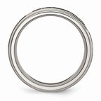 Chisel Titanium Ridged Edge 8mm Laser Design Brushed and Polished Wedding Band