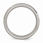 Chisel Titanium Ridged Edge 8mm Laser Design Brushed and Polished Wedding Band