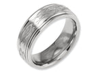 Chisel Titanium Ridged Edge 8mm Laser Design Brushed and Polished Wedding Band