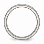 Chisel Titanium Ridged Edge 6mm Satin And Polished Wedding Band