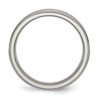 Chisel Titanium Ridged Edge 6mm Satin And Polished Wedding Band