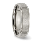 Chisel Titanium Ridged Edge 6mm Satin And Polished Wedding Band