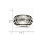 Chisel Titanium Grooved 8mm Satin Wedding Band