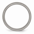 Chisel Titanium Grooved 8mm Satin Wedding Band