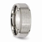 Chisel Titanium Beveled Edge 8mm Satin And Polished Wedding Band