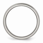 Chisel Titanium Grooved And Beaded Edge 4mm Polished Wedding Band
