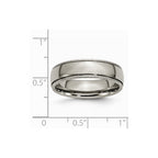 Chisel Titanium Grooved And Beaded Edge 6mm Polished Wedding Band