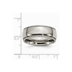 Chisel Titanium Grooved And Beaded Edge 8mm Polished Wedding Band