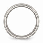 Chisel Titanium Grooved And Beaded Edge 8mm Polished Wedding Band