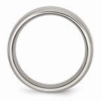 Chisel Titanium Grooved Ridged Edge 10mm Brushed And Polished Wedding Band