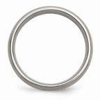 Chisel Titanium Grooved 7mm Sterling Silver Inlay Brushed/polished Wedding Band