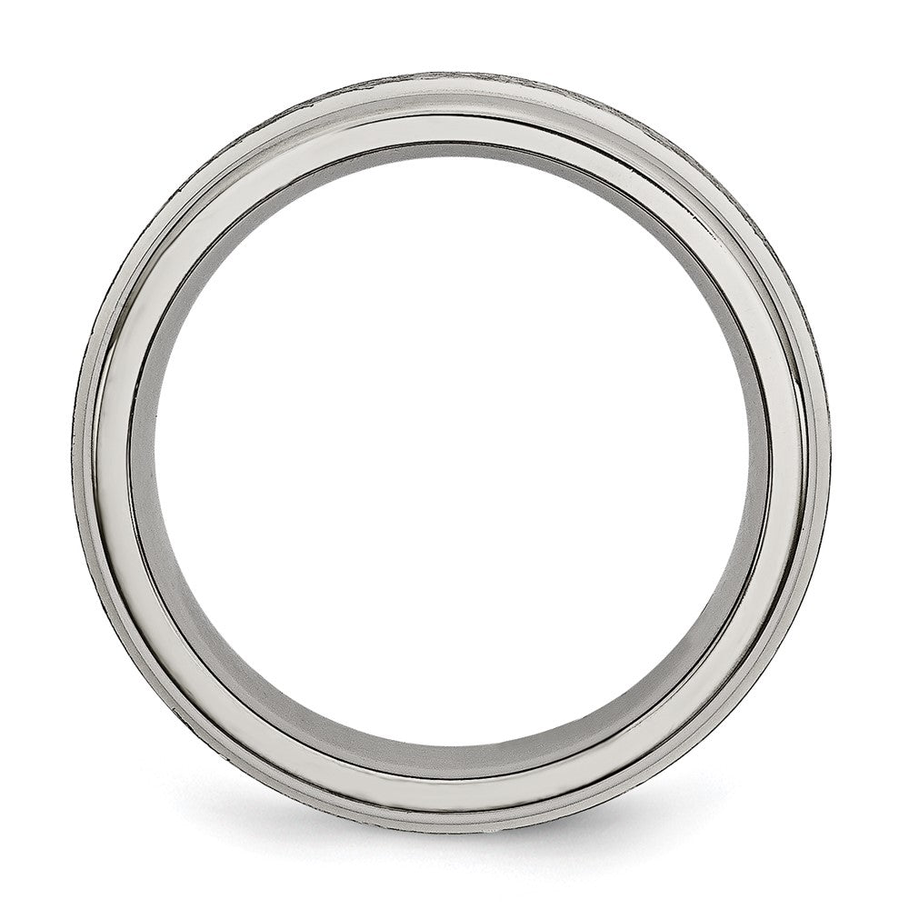Chisel Titanium Grooved Edge 6mm Satin And Polished Wedding Band