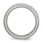 Chisel Titanium Grooved Edge 6mm Satin And Polished Wedding Band