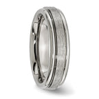 Chisel Titanium Grooved Edge 6mm Satin And Polished Wedding Band