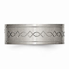 Chisel Titanium Cross Design Flat 8mm Brushed Wedding Band
