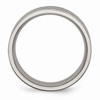 Chisel Titanium Black Enamel Flat Grooved 7mm Brushed Wedding Band