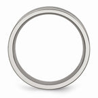 Chisel Titanium Enameled Grooved Flat 8mm Polished Wedding Band