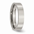Chisel Titanium Flat 5mm Polished Wedding Band