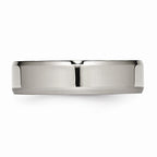 Chisel Titanium Beveled Edge 6mm Polished Wedding Band