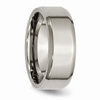 Chisel Titanium Beveled Edge 8mm Polished Wedding Band