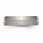 Chisel Titanium Grooved 6mm Satin Wedding Band