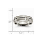 Chisel Titanium Grooved 6mm Satin Wedding Band