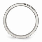 Chisel Titanium Ridged Edge 6mm Satin And Polished Wedding Band