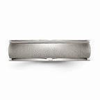 Chisel Titanium Ridged Edge 6mm Satin And Polished Wedding Band