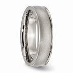 Chisel Titanium Ridged Edge 6mm Satin And Polished Wedding Band