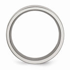 Chisel Titanium Black Carbon Fiber Flat 8mm Polished Wedding Band