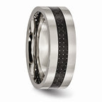 Chisel Titanium Black Carbon Fiber Flat 8mm Polished Wedding Band