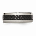 Chisel Titanium Black Carbon Fiber 8mm Polished Wedding Band
