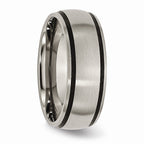 Chisel Titanium Black Rubber 8mm Brushed Wedding Band