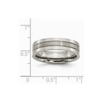 Chisel Titanium Grooved 6mm Brushed And Polished Wedding Band