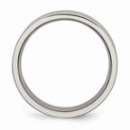 Chisel Titanium Grooved 8mm Brushed And Polished Wedding Band