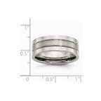 Chisel Titanium Grooved 8mm Brushed And Polished Wedding Band