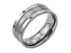 Chisel Titanium Grooved 8mm Brushed And Polished Wedding Band