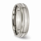Chisel Titanium Grooved 6mm Brushed And Polished Wedding Band