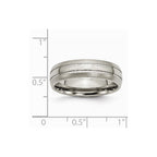 Chisel Titanium Grooved 6mm Brushed And Polished Wedding Band