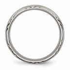 Chisel Titanium Criss-cross Design 6mm Brushed And Polished Wedding Band
